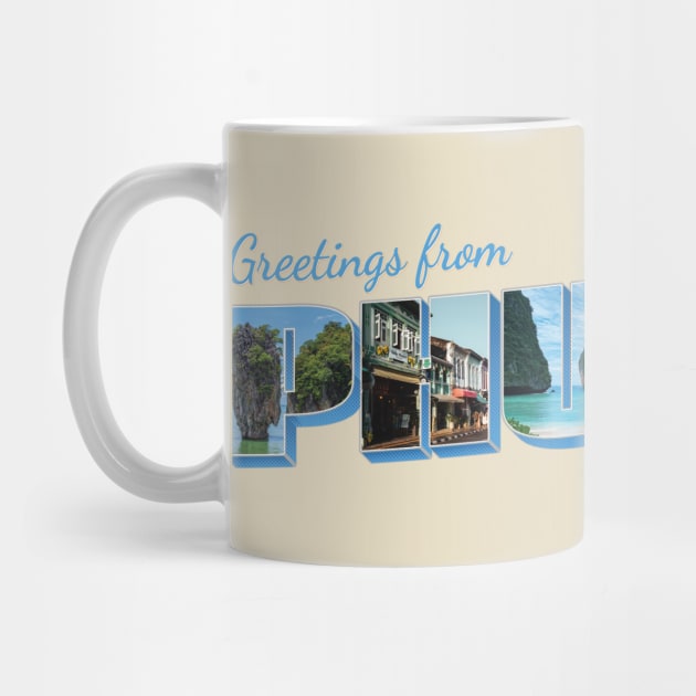 Greetings from Phuket in Thailand Vintage style retro souvenir by DesignerPropo